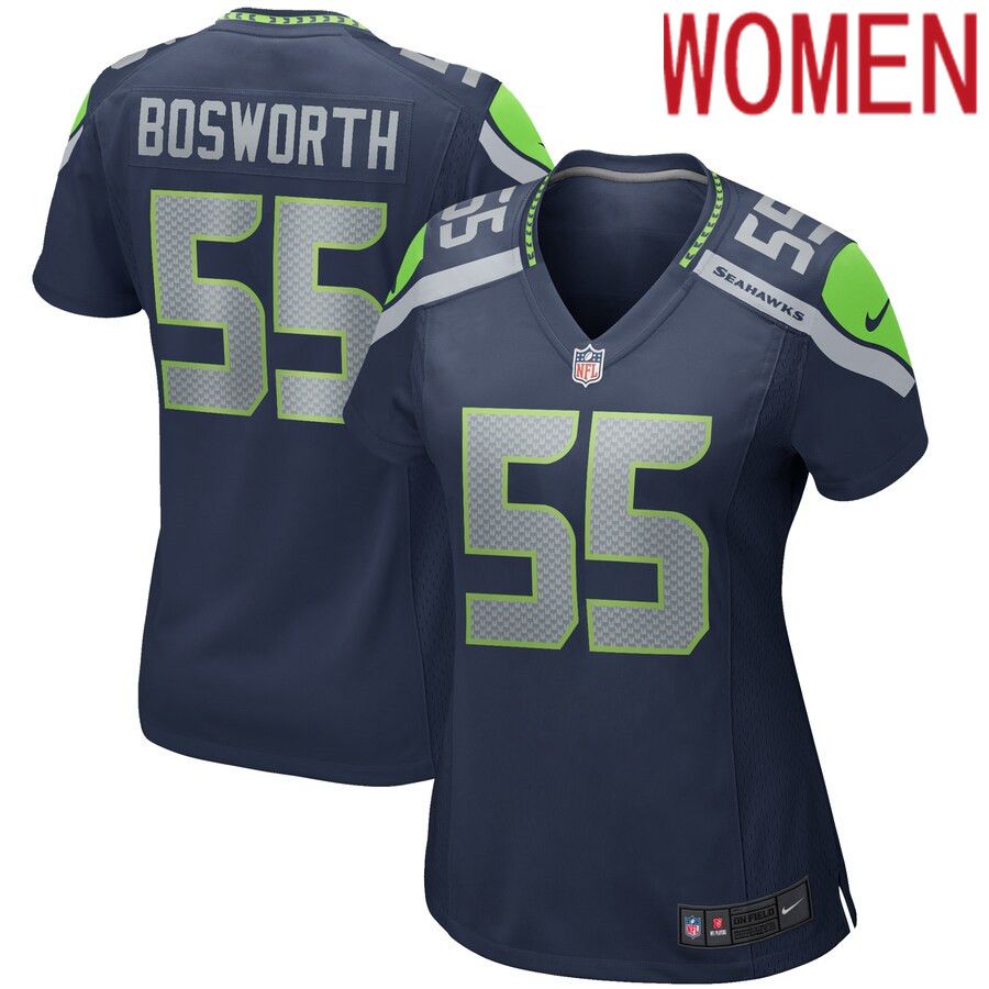 Women Seattle Seahawks #55 Brian Bosworth Nike College Navy Game Retired Player NFL Jersey